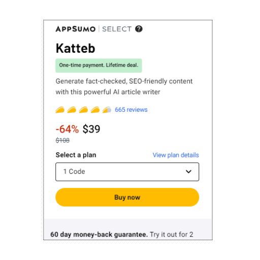 Katteb ai Writer Regular Pricing