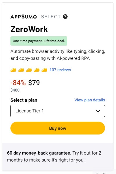 ZeroWork Appsumo Lifetime Deal
