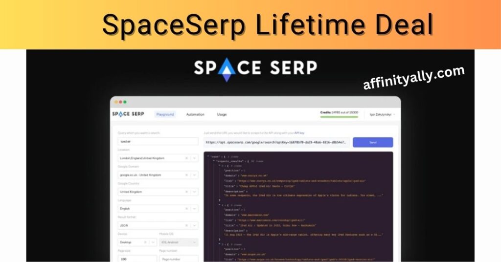 $59 SpaceSerp Lifetime Deal - Powerful SERP API