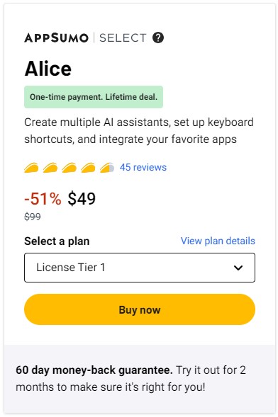 Alice Lifetime Deal