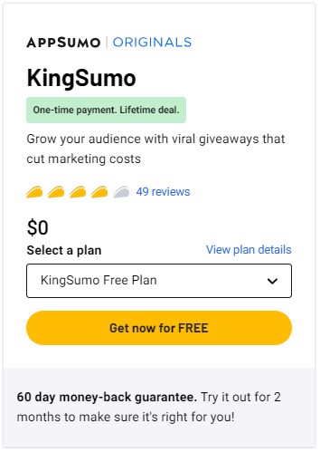 KingSumo Lifetime Deal Price