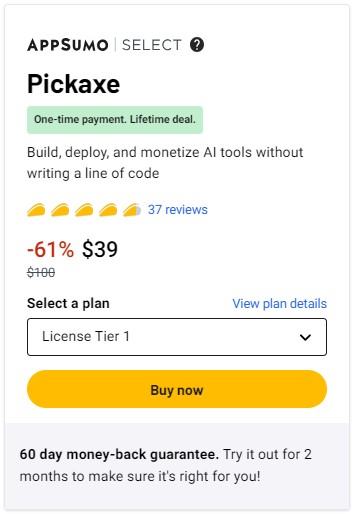 Pickaxe AI Lifetime Deal