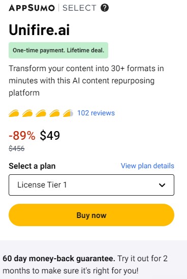 Unifire-ai Appsumo Lifetime Deal