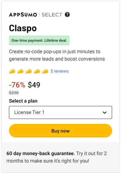 Claspo Appsumo Lifetime Deal