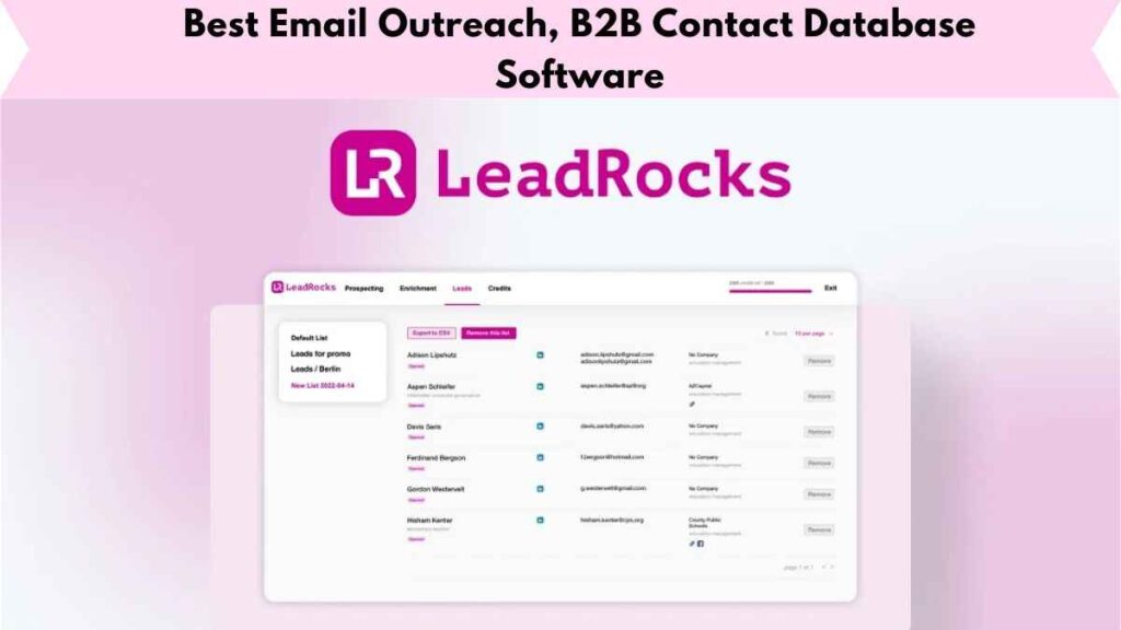 Leadrocks Lifetime Deal with 95% Discount Best Email Outreach, B2B Contact Database Software