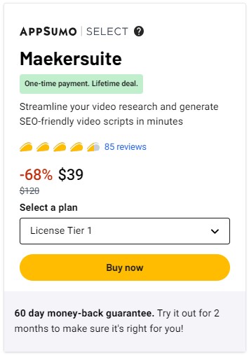 Maekersuite Appsumo Software Lifetime Deal