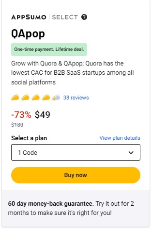 QApop Appsumo lifetime deal