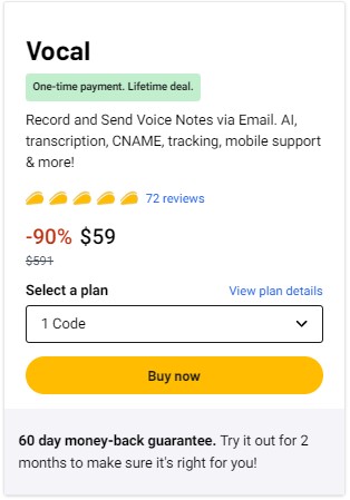 Vocal Appsumo Lifetime Deals