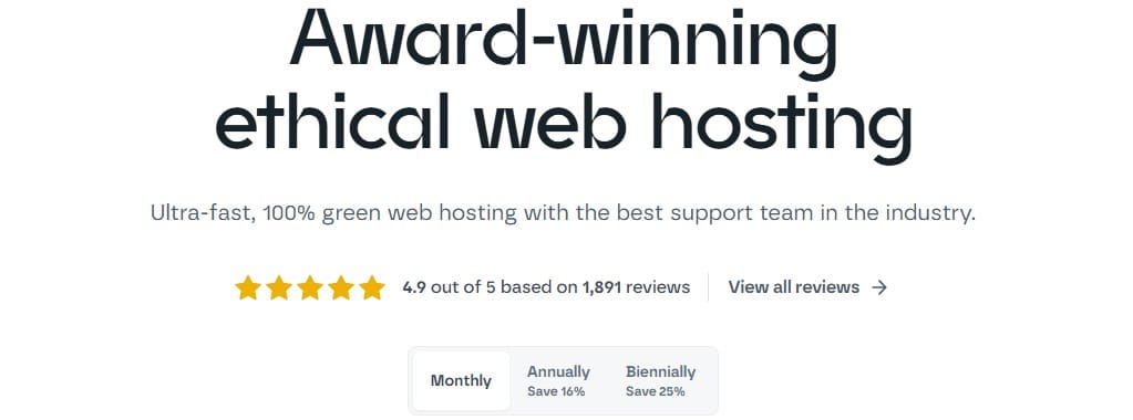 Award-winning ethical web hosting Companies