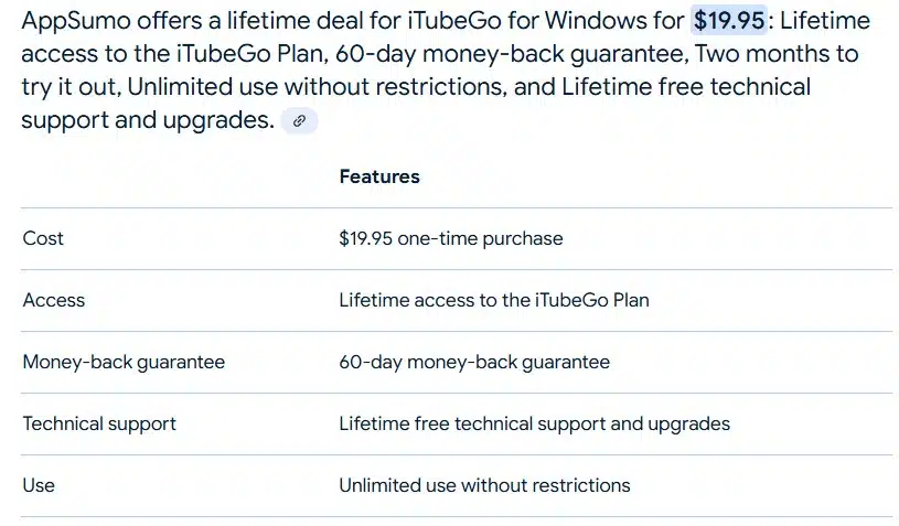 iTubeGo for Windows Lifetime Deal