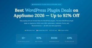 Best WordPress Plugin Deals on AppSumo 2026 — Up to 92% Off